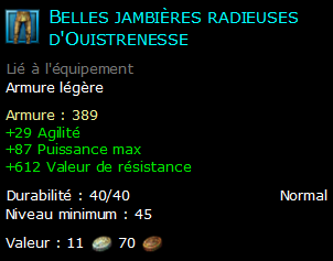 Belles jambières radieuses d'Ouistrenesse