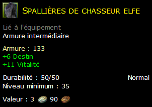 Spallières de chasseur elfe