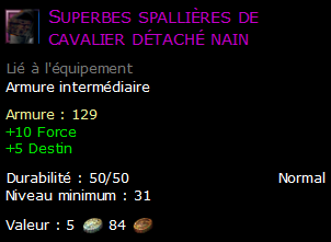 Superbes spallières de cavalier détaché nain