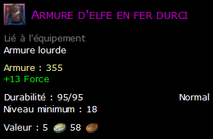 Armure d'elfe en fer durci