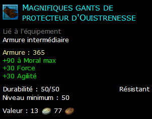 Magnifiques gants de protecteur d'Ouistrenesse