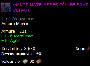 Gants matelassés d'Elfe sans défaut