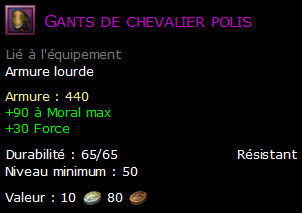 Gants de chevalier polis