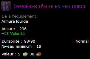 Jambières d'elfe en fer durci