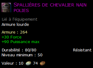 Spallières de chevalier nain polies