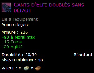 Gants d'Elfe doublés sans défaut