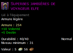 Superbes jambières de voyageur elfe