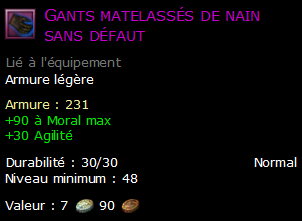 Gants matelassés de nain sans défaut