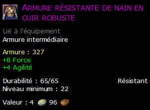 Armure résistante de nain en cuir robuste