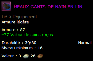 Beaux gants de nain en lin