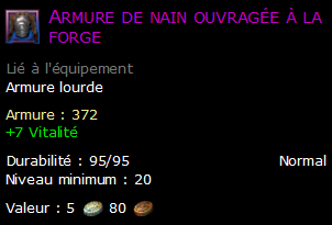 Armure de nain ouvragée à la forge