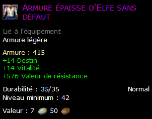 Armure épaisse d'Elfe sans défaut