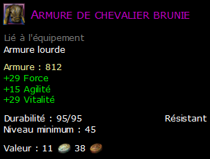 Armure de chevalier brunie