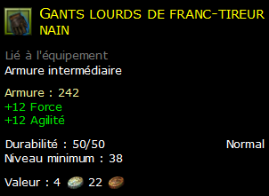 Gants lourds de franc-tireur nain