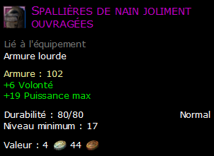 Spallières de nain joliment ouvragées