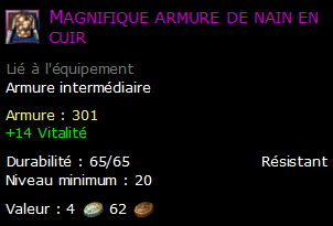 Magnifique armure de nain en cuir