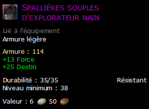 Spallières souples d'explorateur nain