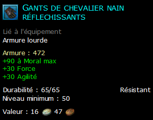 Gants de chevalier nain réflechissants