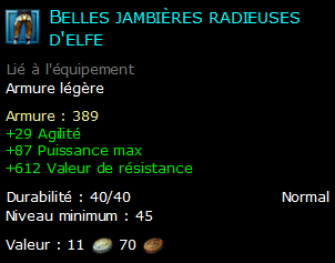 Belles jambières radieuses d'elfe