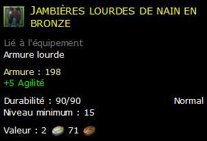 Jambières lourdes de nain en bronze