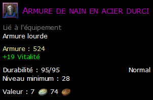 Armure de nain en acier durci