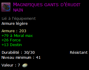 Magnifiques gants d'érudit nain