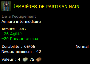 Jambières de partisan nain