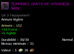 Superbes gants de voyageur nain