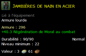 Jambières de nain en acier