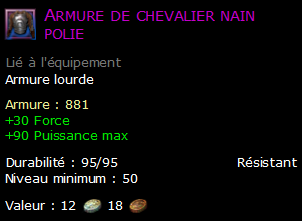 Armure de chevalier nain polie