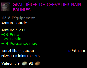 Spallières de chevalier nain brunies