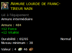 Armure lourde de franc-tireur nain