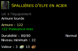 Spallières d'elfe en acier