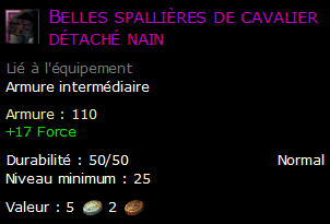 Belles spallières de cavalier détaché nain