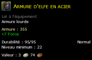 Armure d'elfe en acier