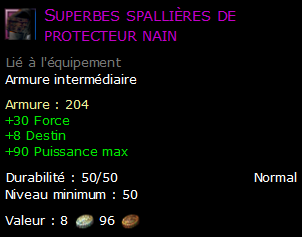 Superbes spallières de protecteur nain