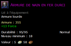 Armure de nain en fer durci