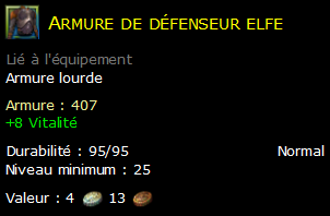 Armure de défenseur elfe