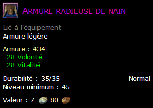 Armure radieuse de nain