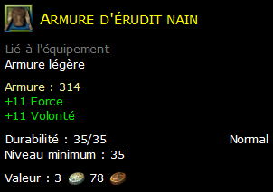 Armure d'érudit nain