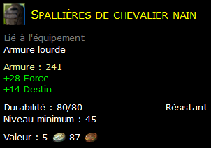 Spallières de chevalier nain