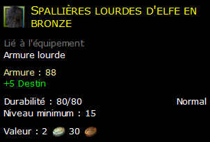 Spallières lourdes d'elfe en bronze