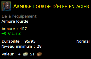 Armure lourde d'elfe en acier