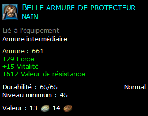 Belle armure de protecteur nain