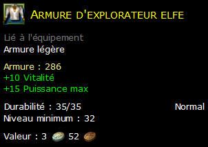 Armure d'explorateur elfe