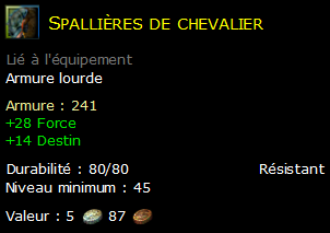 Spallières de chevalier