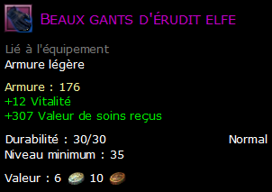 Beaux gants d'érudit elfe