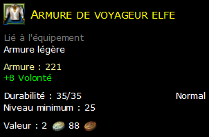 Armure de voyageur elfe