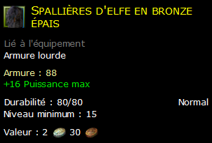 Spallières d'elfe en bronze épais