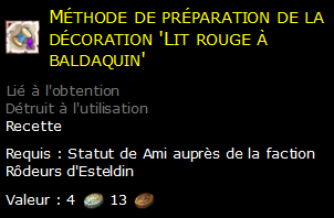 Méthode de préparation de la décoration 'Lit rouge à baldaquin'